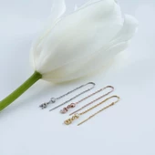 Vaoov 925 Ayar Gümüş Harfli Sallantılı Küpe thumbnail 5