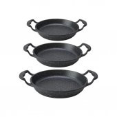 Eda Cookwear Asya Kapaksız Granit Döküm 3 Parça Sahan Seti - 1