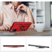 Samsung Galaxy S21 FE Kılıf Yüzüklü Magnetic Antişok Korumalı Silikon Kapak - 7
