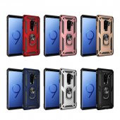 Samsung Galaxy S9 Plus Kılıf Yüzüklü Magnetic Antişok Korumalı Silikon Kapak - 11