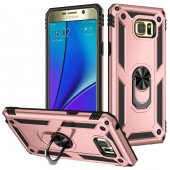 Samsung Galaxy Note 5 Kılıf Yüzüklü Magnetic Antişok Korumalı Silikon Kapak - 1
