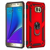 Samsung Galaxy Note 5 Kılıf Yüzüklü Magnetic Antişok Korumalı Silikon Kapak - 7