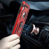 Apple iPhone XR 6.1 Kılıf Yüzüklü Magnetic Antişok Korumalı Silikon Kapak - 10