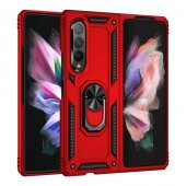 Samsung Galaxy Z Fold 3 Kılıf Yüzüklü Magnetic Antişok Korumalı Silikon Kapak - 8