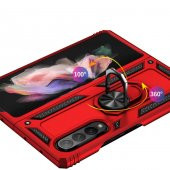 Samsung Galaxy Z Fold 3 Kılıf Yüzüklü Magnetic Antişok Korumalı Silikon Kapak - 10