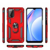 Xiaomi Redmi Note 9 4G Kılıf Yüzüklü Magnetic Antişok Korumalı Silikon Kapak - 3