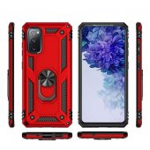 Samsung Galaxy S20 FE Kılıf Yüzüklü Magnetic Antişok Korumalı Silikon Kapak - 9