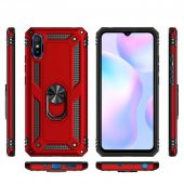 Xiaomi Redmi 9A Kılıf Yüzüklü Magnetic Antişok Korumalı Silikon Kapak - 8
