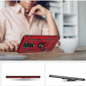 Xiaomi Redmi Note 9 Kılıf Yüzüklü Magnetic Antişok Korumalı Silikon Kapak - 8