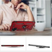 Samsung Galaxy A31 Kılıf Yüzüklü Magnetic Antişok Korumalı Silikon Kapak - 9