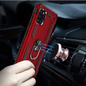 Samsung Galaxy A31 Kılıf Yüzüklü Magnetic Antişok Korumalı Silikon Kapak - 12