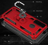 Huawei P40 Lite E Kılıf Yüzüklü Magnetic Antişok Korumalı Silikon Kapak - 12