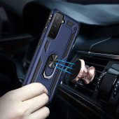 Samsung Galaxy S21 Plus Kılıf Yüzüklü Magnetic Antişok Korumalı Silikon Kapak - 12
