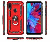 Xiaomi Redmi Note 7 Kılıf Yüzüklü Magnetic Antişok Korumalı Silikon Kapak - 8