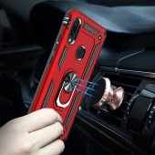 Xiaomi Redmi Note 7 Kılıf Yüzüklü Magnetic Antişok Korumalı Silikon Kapak - 12