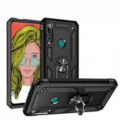 Huawei Y9 Prime 2019 Kılıf Yüzüklü Magnetic Antişok Korumalı Silikon Kapak - 8