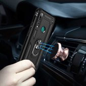 Huawei Y9 Prime 2019 Kılıf Yüzüklü Magnetic Antişok Korumalı Silikon Kapak - 9