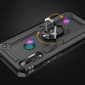 Huawei Y9 Prime 2019 Kılıf Yüzüklü Magnetic Antişok Korumalı Silikon Kapak - 12