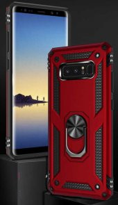 Samsung Galaxy Note 8 Kılıf Yüzüklü Magnetic Antişok Korumalı Silikon Kapak - 4