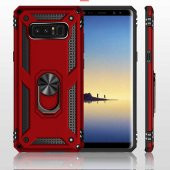 Samsung Galaxy Note 8 Kılıf Yüzüklü Magnetic Antişok Korumalı Silikon Kapak - 7