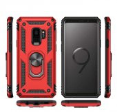 Samsung Galaxy S9 Kılıf Yüzüklü Magnetic Antişok Korumalı Silikon Kapak - 11