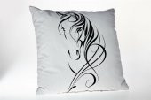 Doqu Home Uncolorued Desen Baskılı İçi Dolgulu Kırlent UNC02 45x45 - Siyah - 1