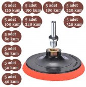 57 PARÇA Cırt Zımpara Seti 115 mm 40-320 Kum - 1