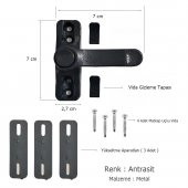 5 Adet Pvc Pencere Çocuk Emniyet Kilidi Düğmeli Antrasit - 2