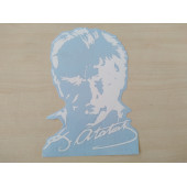 K. ATATÜRK STİCKER Beyaz 19,5x12,5cm ATATÜRK SİLÜETİ STİCKER, ATATÜRK ETİKETİ, ATATÜRK ÇIKARTMASI - 1