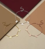 Vaoov 925 Ayar Gümüş Harfli Bileklik thumbnail 3