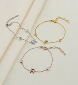 Vaoov 925 Ayar Gümüş Harfli Tektaşlı Bileklik thumbnail 2