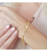 Vaoov Kalın Lazer Kesim Gümüş İsimli Bileklik thumbnail 3