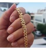 Vaoov Kalın Lazer Kesim Gümüş İsimli Bileklik thumbnail 4