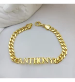 Vaoov Kalın Lazer Kesim Gümüş İsimli Bileklik thumbnail 5