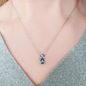 925 Ayar Gümüş Mistik Taşlı Kedi Kolye thumbnail 2