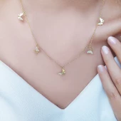 925 Ayar Gümüş Kelebek Kolye thumbnail 1