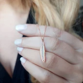 925 Ayar Gümüş Tüy Kolye thumbnail 1