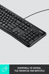 Logitech Q Türkçe Kablolu Klavye Usb Siyah Kablolu Klavye Sıvı Temasına Dayanıklı - 2