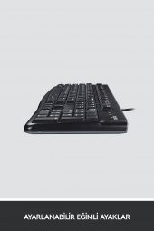 Logitech Q Türkçe Kablolu Klavye Usb Siyah Kablolu Klavye Sıvı Temasına Dayanıklı - 3