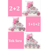 Alıştırma Pateni Çocuk Paten 2+2, 2+1 ,Tek Sıralı Kullanım Özellikli Işıklı Paten - 2