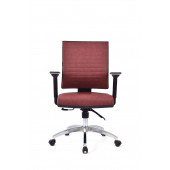 Herkese Mobilya Riva Bordo Krom Çalışma Koltuğu Ofis Koltuğu - 1