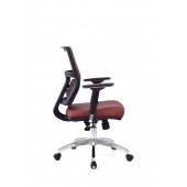 Herkese Mobilya Riva Bordo Krom Çalışma Koltuğu Ofis Koltuğu - 3