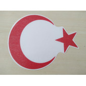AY YILDIZ STİCKER KIRMIZI 18x14cm TÜRK BAYRAĞI STİCKER - AYYILDIZ ETİKETİ - TÜRK BAYRAĞI ÇIKARTMASI - 1