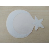 AY YILDIZ STİCKER BEYAZ 8x6cm TÜRK BAYRAĞI STİCKER - AYYILDIZ ETİKETİ - TÜRK BAYRAĞI ÇIKARTMASI - 1