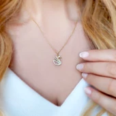 925 Ayar Gümüş Kuğu Kolye thumbnail 1