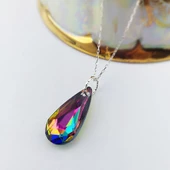 Kadın 925 Ayar Gümüş Mistik Swarovski Taşlı Kolye thumbnail 3