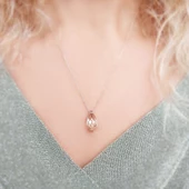 Kadın 925 Ayar Gümüş Swarovski Taşlı Kolye thumbnail 2