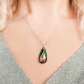 Kadın 925 Ayar Gümüş Mistik Swarovski Taşlı Kolye thumbnail 2