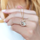 925 Ayar Gümüş Kuğu Kolye thumbnail 2