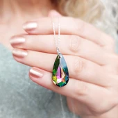 Kadın 925 Ayar Gümüş Mistik Swarovski Taşlı Kolye thumbnail 1